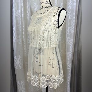 🌟LAAT CHANCE🌟 Rebellion Sleeveless Empire Waist Mesh Lace Top